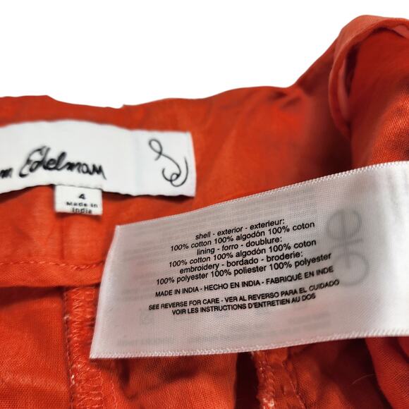 Sam Edelman Womens Romy Short Size 4 Orange White Eyelet Lace High Rise *NO BELT - Picture 8 of 12